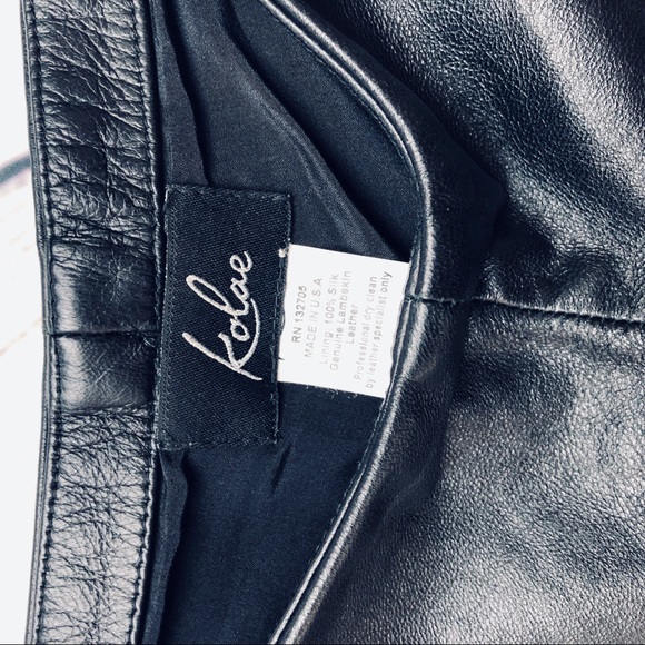 KOLAE high rise leather shorts with side slippers - Picture 5 of 5